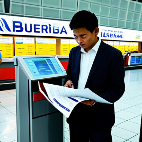 **

"A traveler carefully reviewing car rental insurance options at a counter in Kuala Lumpur International Airport (KLIA), fully clothed, appropriate attire, safe for work, professional setting, natural proportions, insurance pamphlets and brochures visible, soft, natural lighting."

**