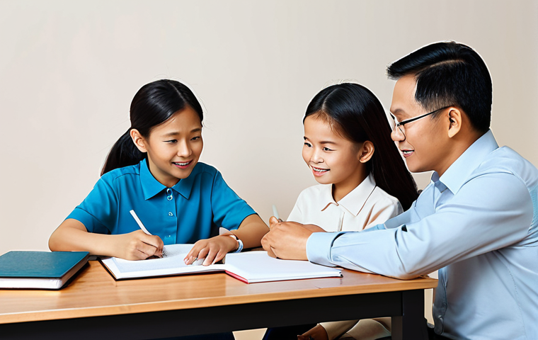 Financial Planning**
"A Malaysian family sitting at a table, discussing a budget. Open notebook and calculator are visible. Fully clothed, modest attire, warm lighting, safe for work, family-friendly, appropriate content, perfect anatomy, natural proportions, professional illustration."
**