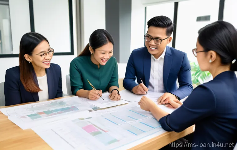 소규모 사업자 대출 지원 - **"A vibrant and bustling scene in a traditional Malaysian *pasar* (market). In the foreground, a pr...