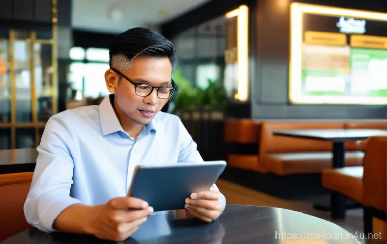 무직자 소액 대출 후기 - **Prompt:** A young Malay freelance graphic designer, in her late 20s, sits at a clean, modern home ...